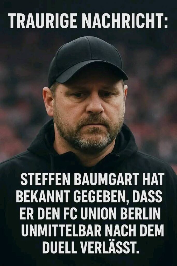 Sensation bei Union Berlin! Trainer Steffen Baumgart sorgt für einen Schock: Völlig unerwartet wirft der Kultcoach das Handtuch. Noch gestern als unverzichtbarer Macher gefeiert, heute bereits auf dem Absprung – direkt nach dem nächsten Duell! Fans sind fassungslos, Spieler geschockt und die Vereinsführung sprachlos. Welche Gründe stecken hinter diesem plötzlichen Abgang?
